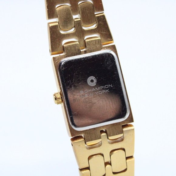 J.B Champion Watch Womens Gold Tone Stainless Steel Bracelet Style Black Dial - Picture 8 of 8